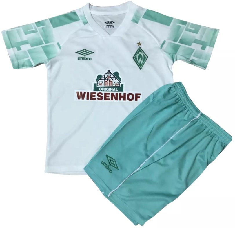 Kit infantil oficial umbro Werder Bremen 2020 2021 II jogador